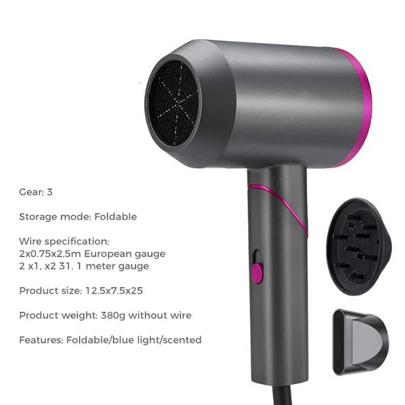 Wholesale Foldable Professional Strong Wind Super Sonic 200W Negative Ion Blow Hair Dryer Fast Dry Hair Dryer With Diffuser W251029