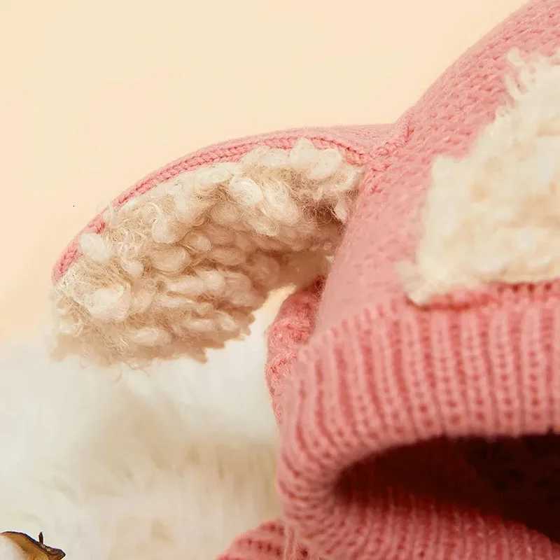 Korean Childrens Cute Puppy Winter Woolen Scarf Hat Baby Boys Girls Warm Hats With Shawl For Kids 636 Month251028
