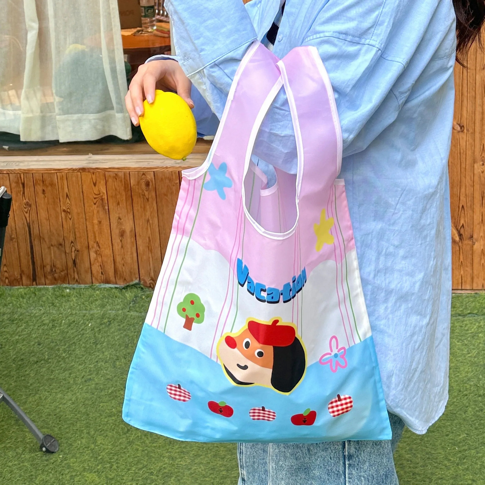 Cute Shopping Bag Large Capacity Supermarket EcoFriendly Bag Foldable And Easy To Carry Bag Together 251029