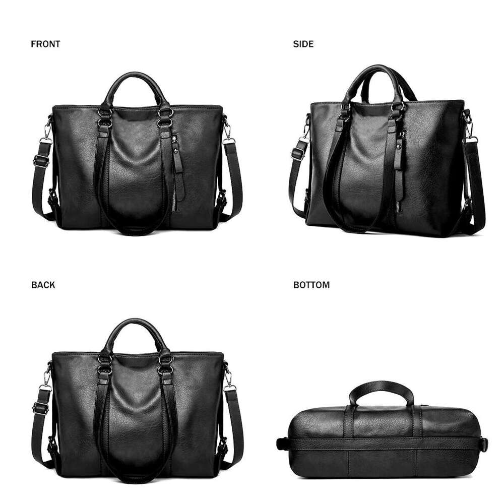 Trendy Women's New Fashion Soft Leather Large Capacity Tote Bag Shoulder Handbag