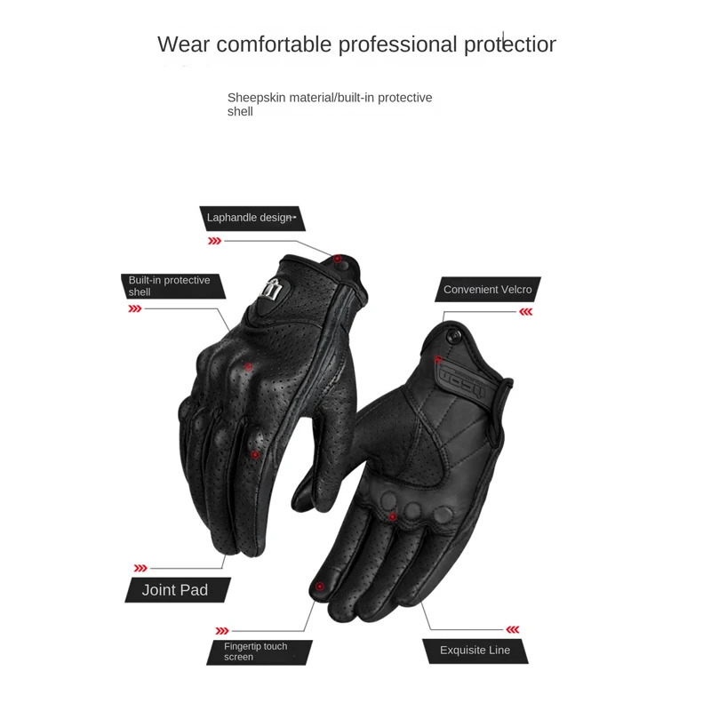 Summer Motorcycle Breathable Gloves Men Women Moto Leather Carbon Cycling Winter Motorbike Motorcross Motor Full Finger 251013
