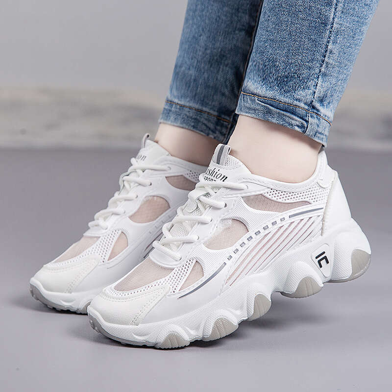Breathable Mesh Women's Shoes 2025 Spring Summer Trend New Flat Thick Sole Versatile Casual Sneakers for Women