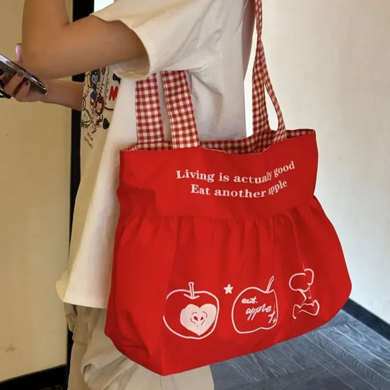 Korean Style Large Capacity Canvas Tote Bag Single Shoulder Fashionable Neighbors Sister Star Inspired for 251029