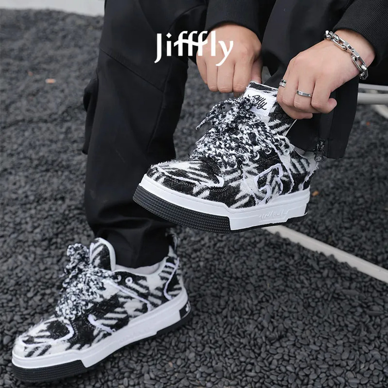 Jifffly Women's Sneakers 2025 New Black and White Panda Casual Shoes for Men and Couples Sports Wear-resistant Easy-matching