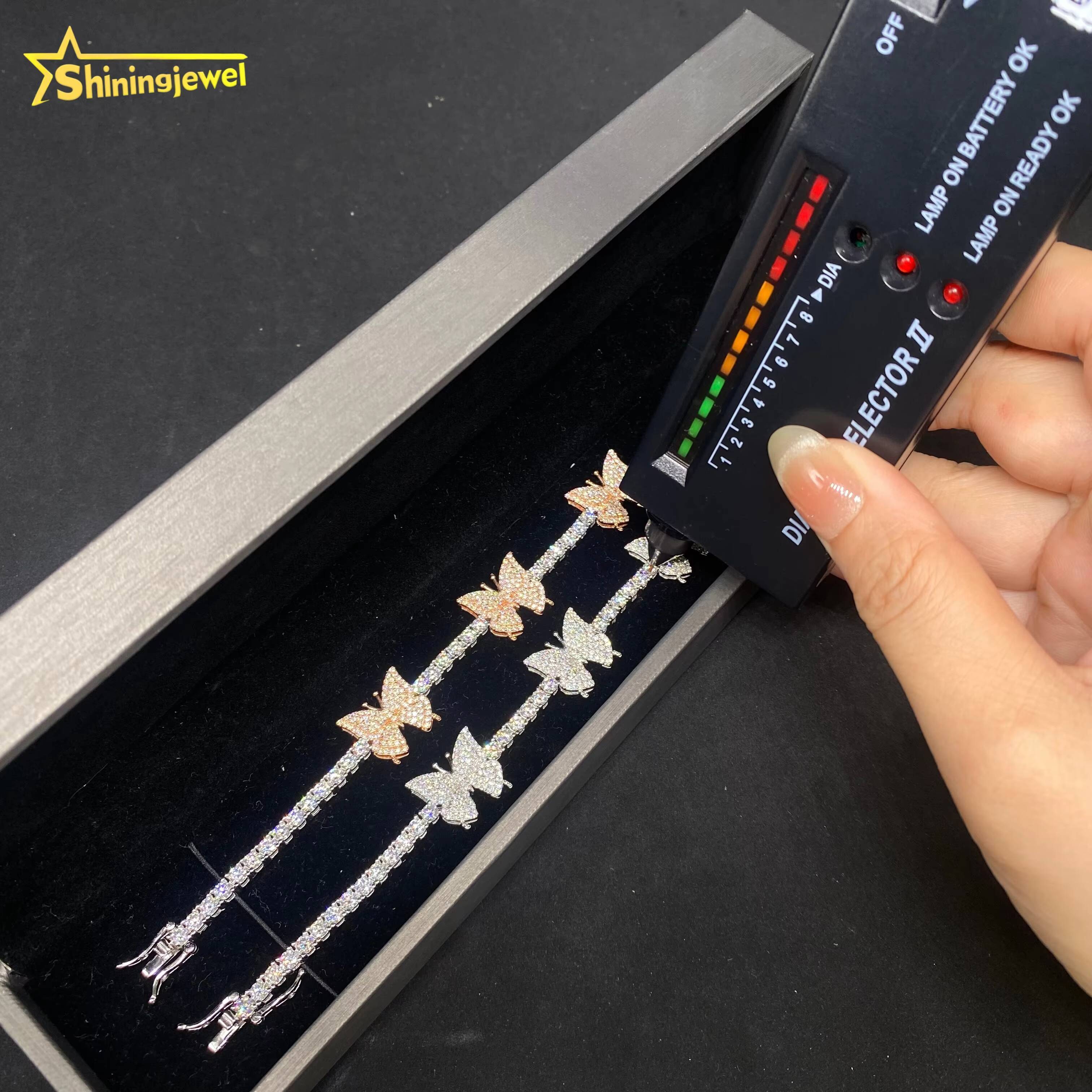 Pass Diamond Tester Iced Out Moissanite Bracelet Fine Hip Hop Diamond Jewelry 925 Silver VVS D Moissanite 3mm Tennis Bracelet