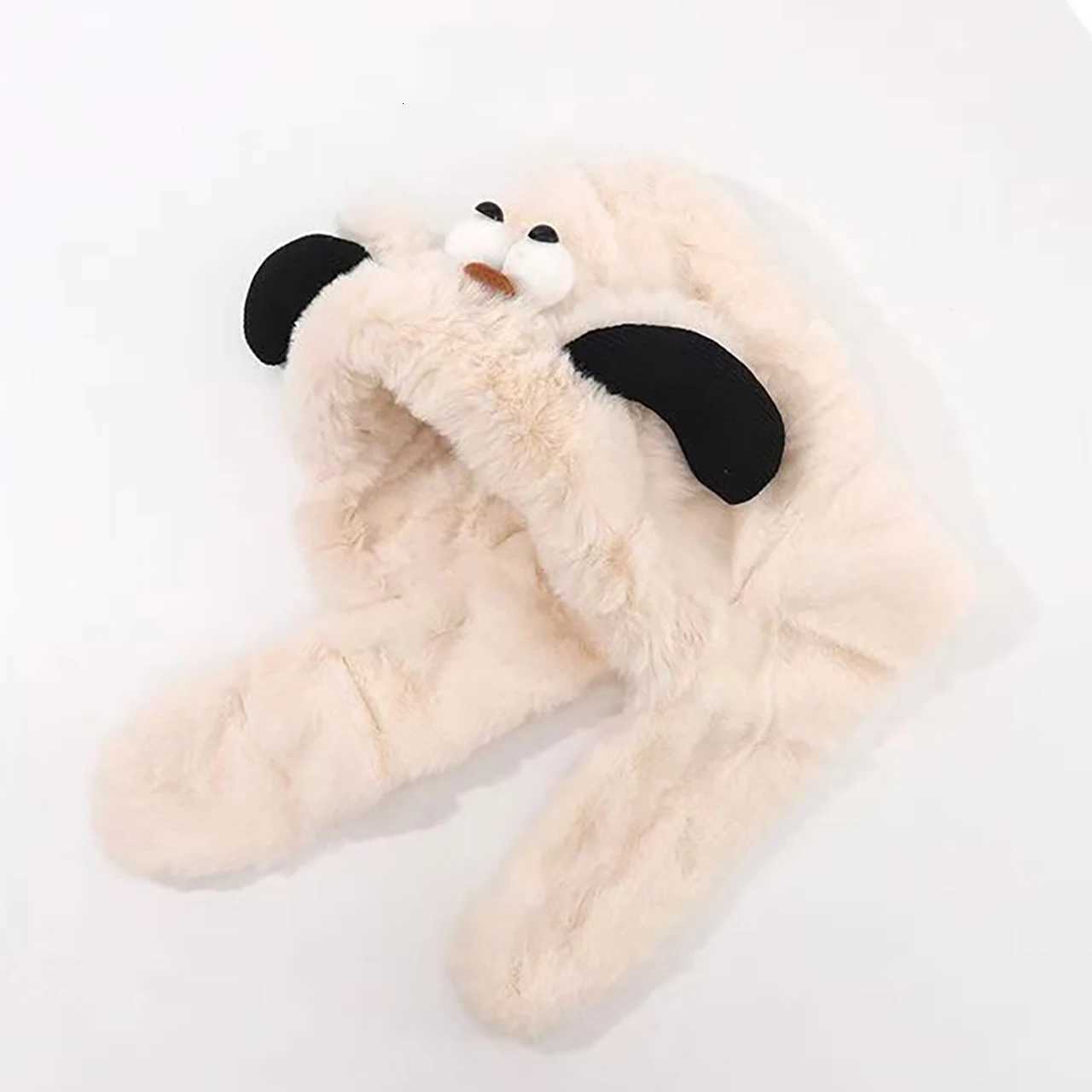 Winter Kids Plush Scarf Onepiece Hat Baby Thermal Headgear Cute Cartoon Children Cross Neckerchief AntiCold Pullover Cap 16Y251028