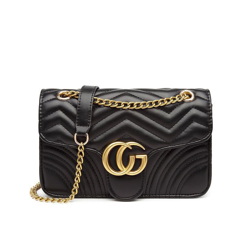 Designer Gold Chain Shoulder Bag Crossbody Purse with Mini Fashion Details