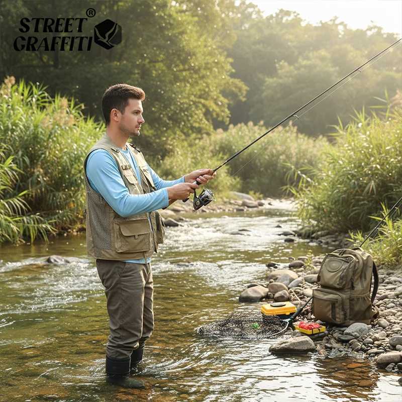 Mens Business Casual Outdoor Vest MultiPocket MultiFunctional Large Waist Fishing Vest Middleaged Mens Tooling Waistcoat W251029