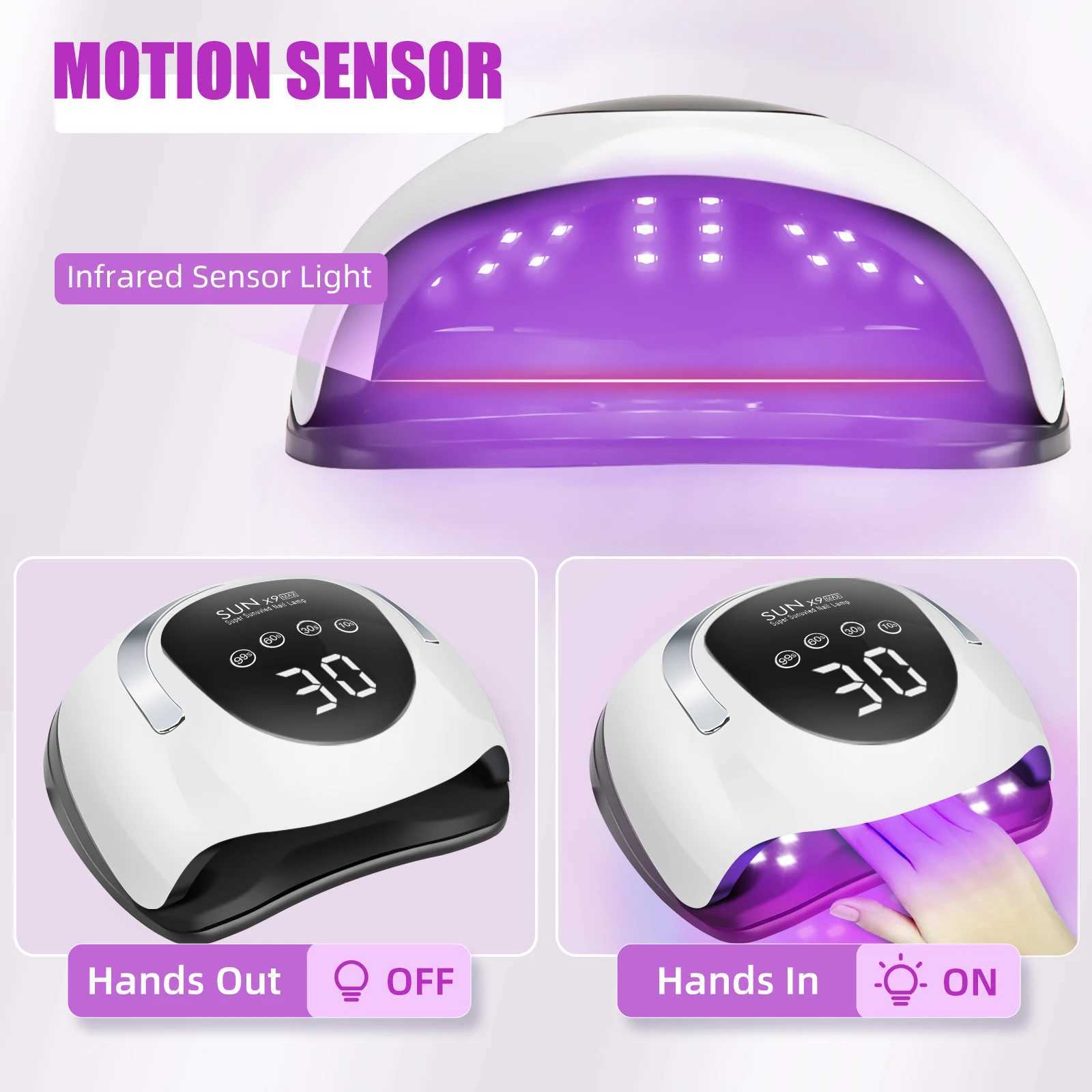 220W LED UV Light Dryer for Nails Gel Polish with 57 Lamp Beads 4 Timer Setting LCD Touch Display Screen J251117