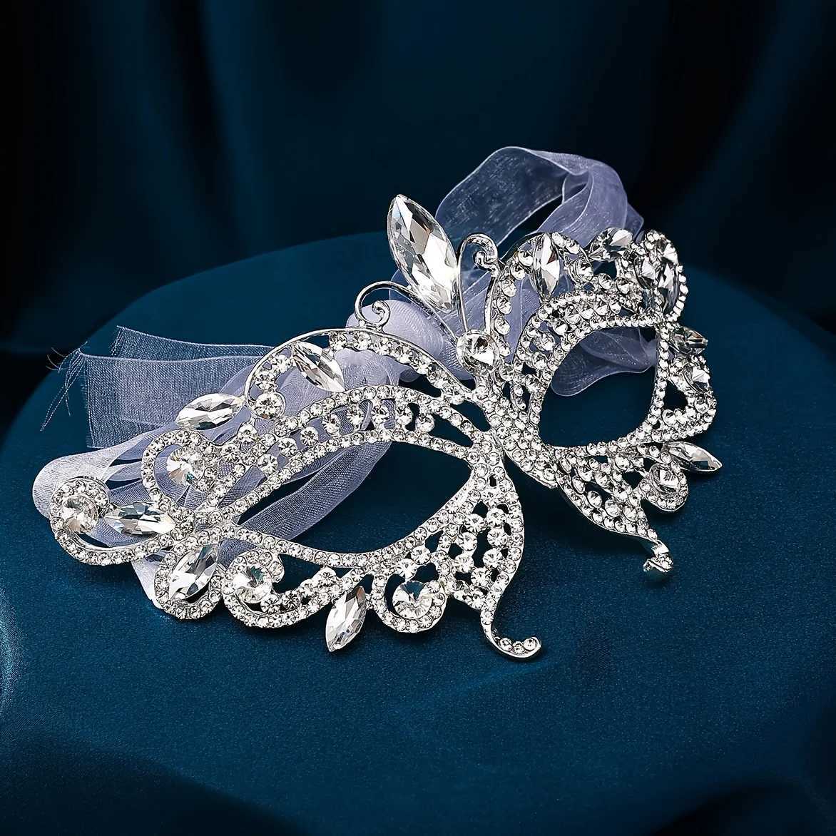 Fashion Crystal Rhinestone Bridal Mask For Women Party Pageant Wedding Hair AccessoriesW251029