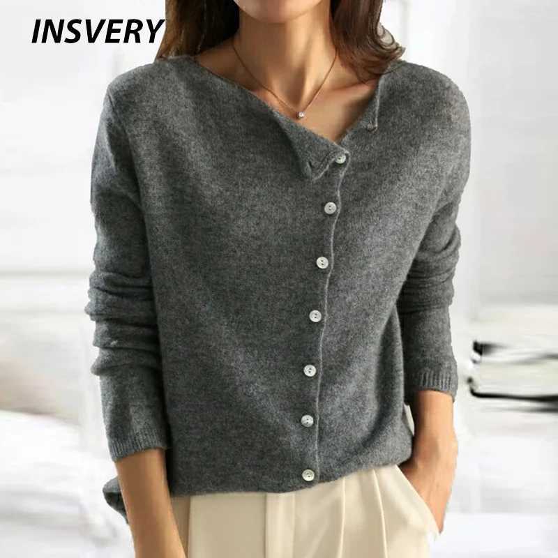 Autumn Winter Sweater Women Elegant Button Design Knitted Cardigans For Women Casual SweatersT251028