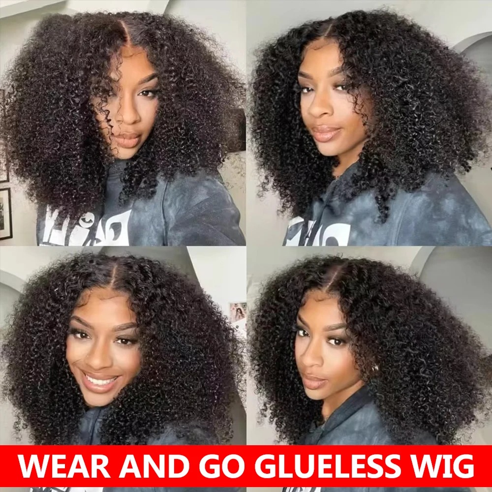 Short Curly Bob Lace Front Human Hair Wigs With Baby Hair Synthetic Lace Closure Wig For Black Women Pre Plucked