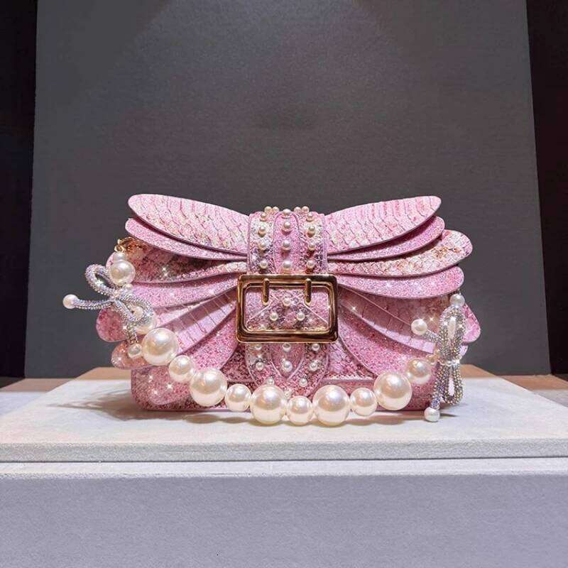 Designer Bags Designer Brand New Pearl Rivet Wings Rhinestone Acrylic Chain Handbag Shoulder Crossbags For Women Hot Selling