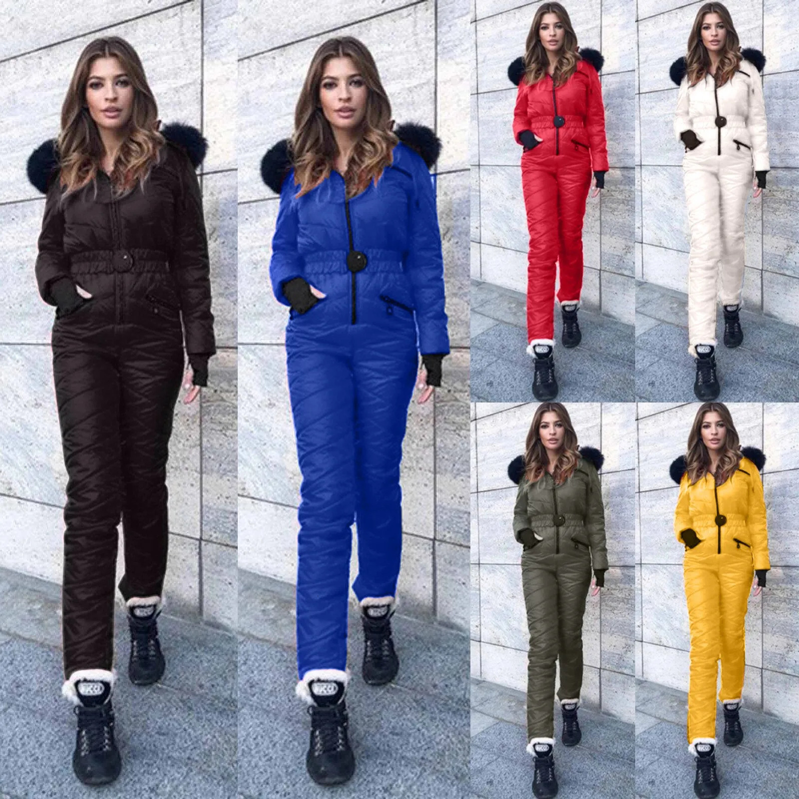One Piece Ski Jumpsuit Thicken Winter Warm WomanS Snowboard Skisuit Outdoor Sports Female Skiing Pant Set Zipper Wear 251028