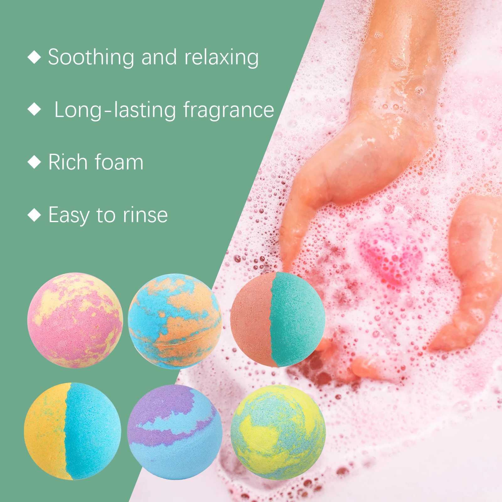 OceAura Christmas Bath Bombs Gift Set Aromatherapy Relax Stress Exfoliating Moisturize Shower Cleaner Handmade Bath Salt Ball L251029