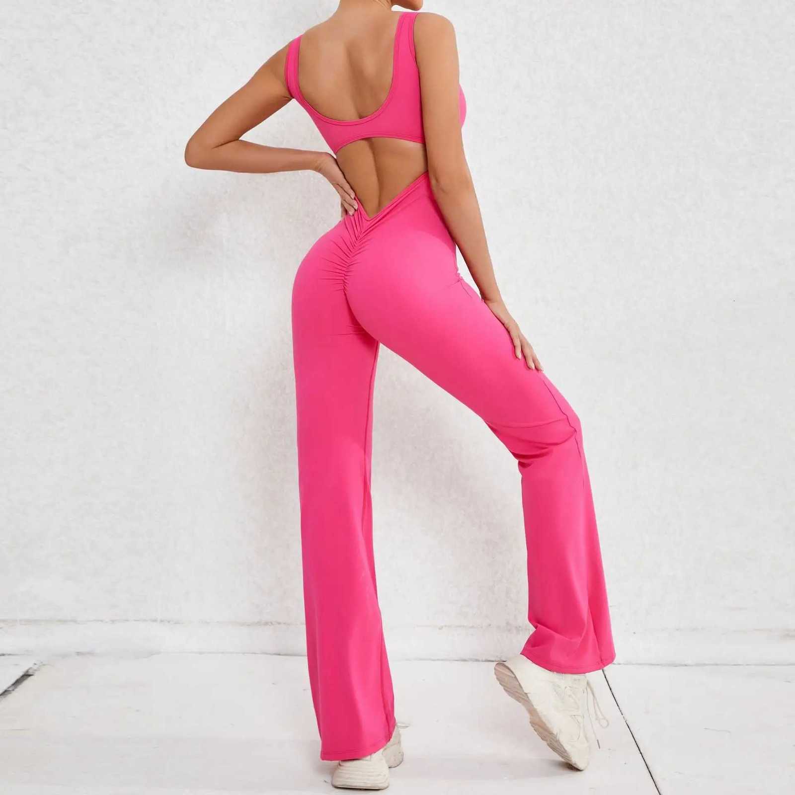 Sexy Back V Yoga Jumpsuit Women Sports Jumpsuit Fitness Rompers Training Yoga Suit Sportswear Stretch Workout BodysuitsXJ251029