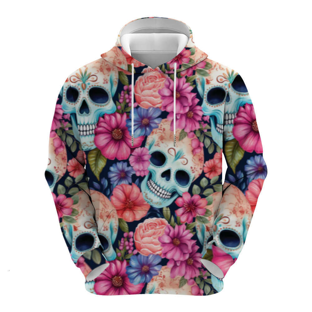 Winter Hoodie Men Designer Y2K Hip Hop Gothic Skull Cartoon Pattern Print Black Ultra David Coat Men's Women's Gothic Pullover Clothing