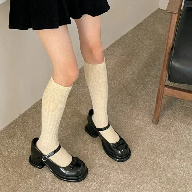 Women Long Socks Cashmere Women Boot Solid Wool Thigh Stocking Skinny Casual Cotton Over KneeHigh Fluffy Female Long Knee Sock 251029