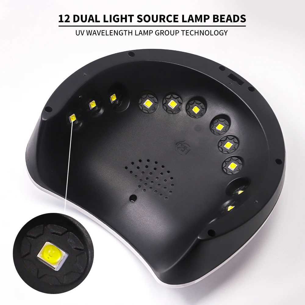 12 LEDS UVLED Nail Dryer Lamp Have 3 Timer Modes Quick Drying Nails Fordrying for Manicure Salon Acrylic Gel Salon Dryer Tools J251115