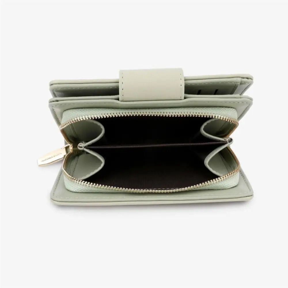 Fashion PU Multiple Card Positions Wallet Ultra Slim Minimalist Coin Purse Solid Color Causal Handheld Bag Lady 251029