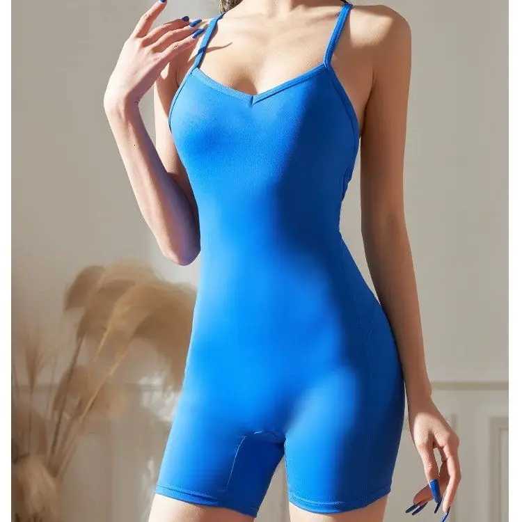 Yoga wear tank top halter top slimming for women fitness onepiece shortsXJ251029