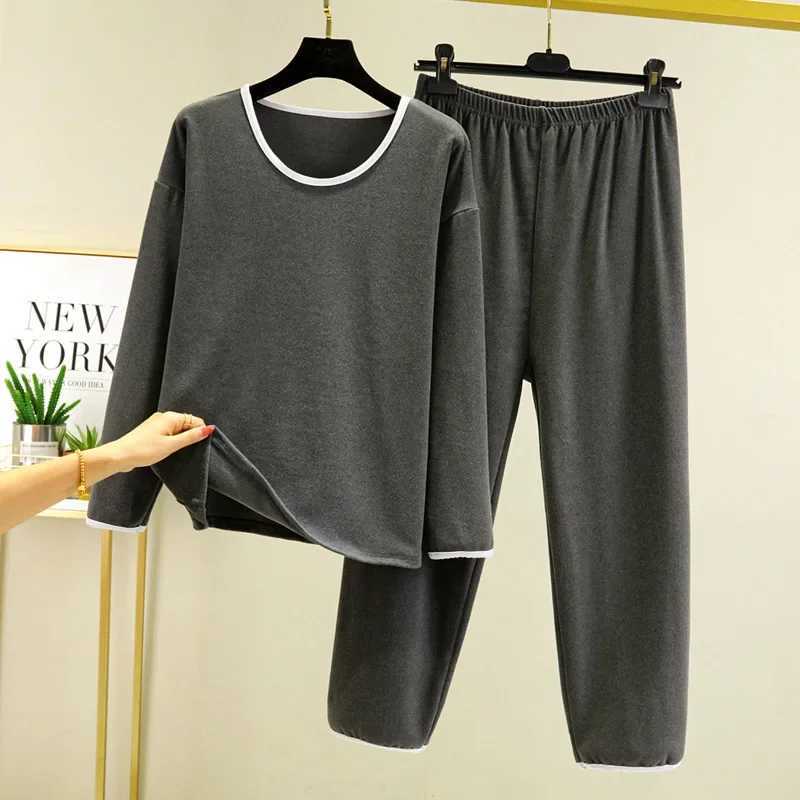 Autumn and winter new womens warm autumn clothes and trousers suit pajamas long sleeved trousers Darlon large size home clothesT251029