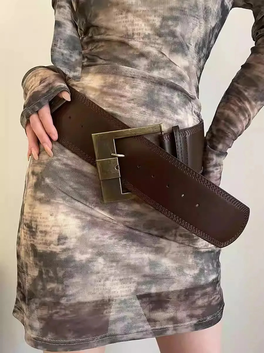 Punk Style Wide Belt for Women American Sexy Style Girdle with Skirt Jeans Waist Belt 251013