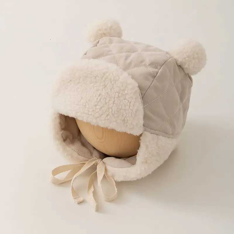 Cute Newborn Boy Girl Lamb Fleece Warm Cap Baby Winter Ear Protection Hat Solid Color Outdoor Windproof Toddler Earmuffs Beanie251028