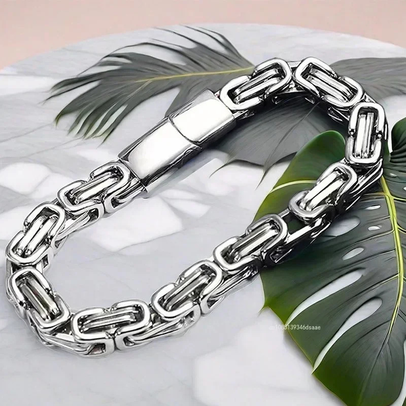 Punk Steel Bracelet Men Women Wristband 4mm Sliver Color Male Hand Chain Link Bracelet Hip Hop Jewelry 251028
