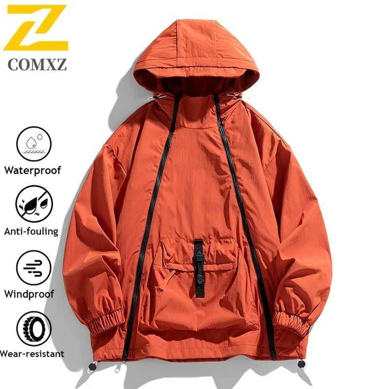 Men Casual Hooded Windbreaker Autumn Korean Style Windproof Outdoor Sportswear Lightweight Hiking Solid Color Breathable Coat J251029