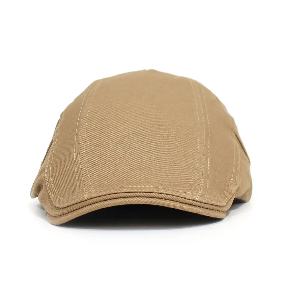 Solid color cotton front cap mens casual cap classic beret 251029