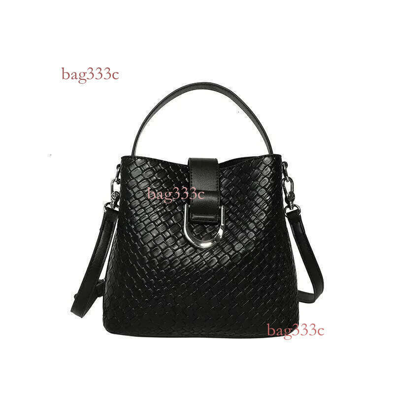 Lanjia- Design Handbag Fashionable Women Chain Strap Shoulder Elegant Vintage Zipper Crossbody Large Woven Capacity Bucket Bag 97442