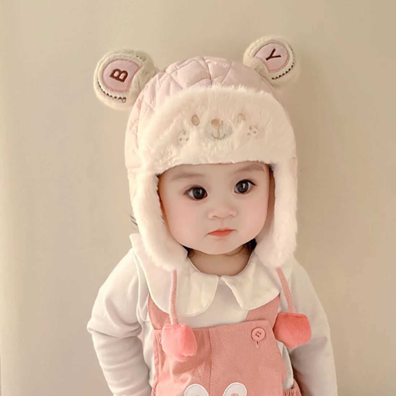 Winter Baby Ear Protection Hat Cute Cartoon Toddler Plush Earmuffs Cap Thick Warm Kids Headgear Bonnet 624Month Boy Girl Beanie251028