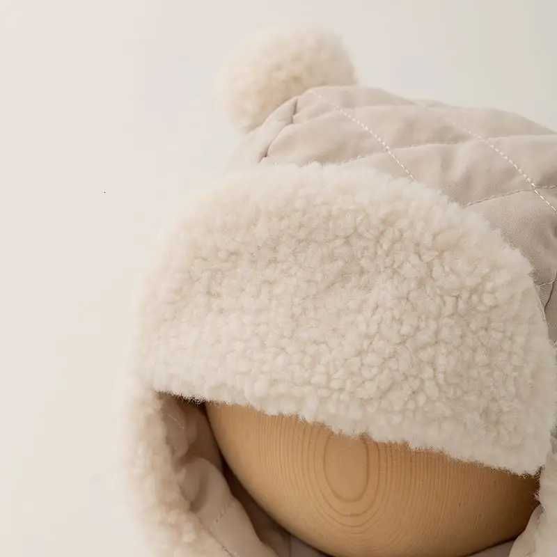 Cute Newborn Boy Girl Lamb Fleece Warm Cap Baby Winter Ear Protection Hat Solid Color Outdoor Windproof Toddler Earmuffs Beanie251028
