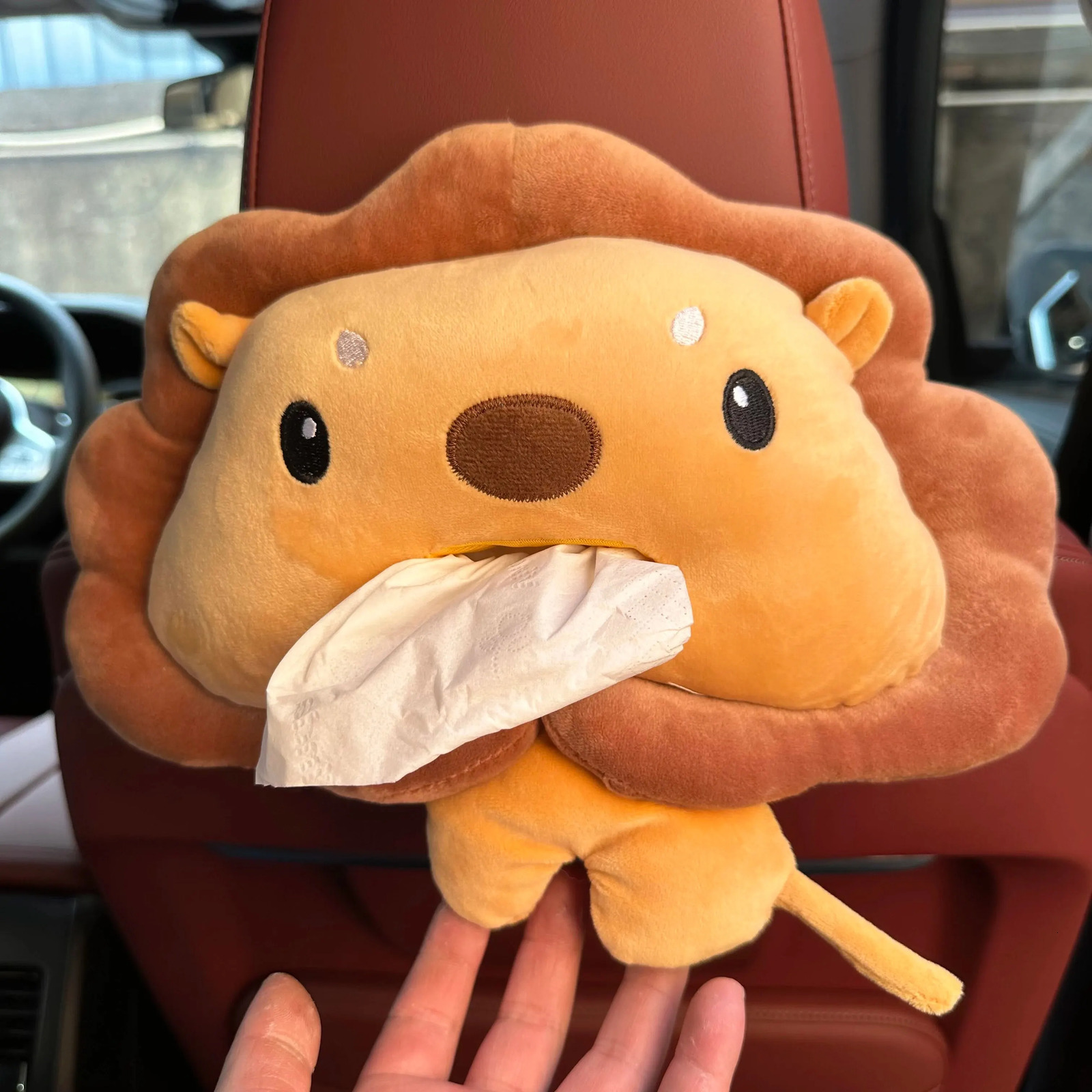 Cute red Crab Car Tissue HolderCartoon Plush Auto Paper Towel Box Holder Universal Car seat Decor NonSlip Safe Auto 251029