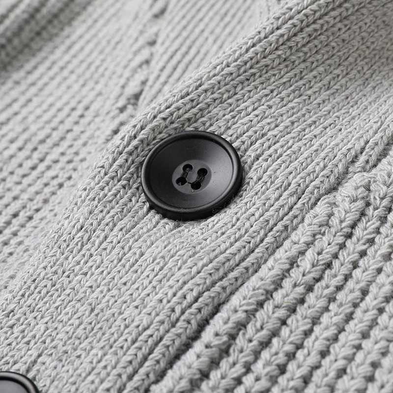 2021 High End Wool Designer Thick New Korean Autum Winter Brand Fashion Cable Knit Sweater Jacket Men Casual Coats Mens Clothing J251029