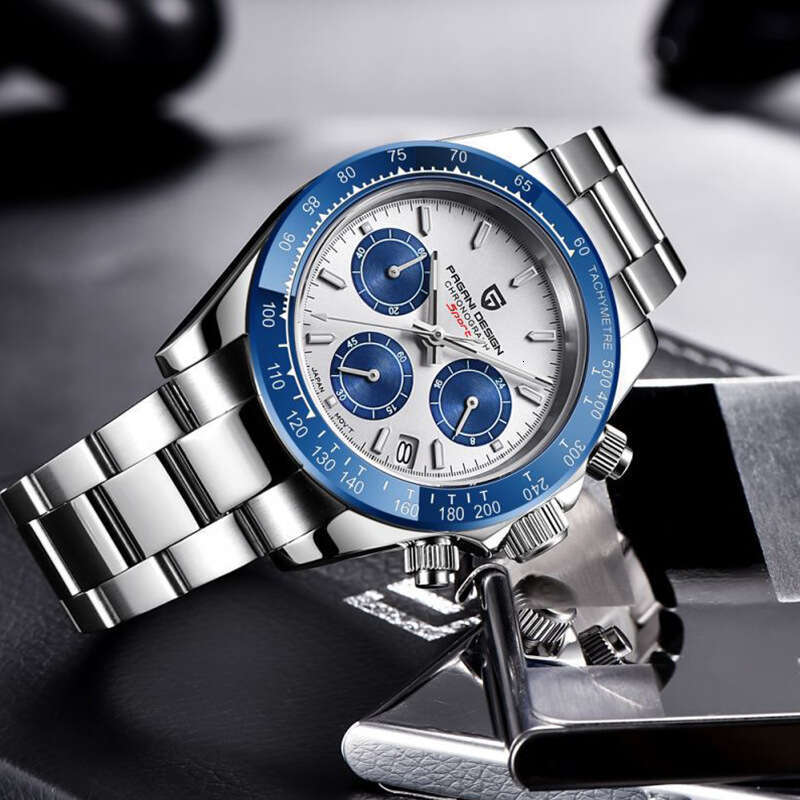 PAGANI DESIGN Trendy Functional Stainless Steel Luminous Calendar Quartz Watch for Men PD-1644