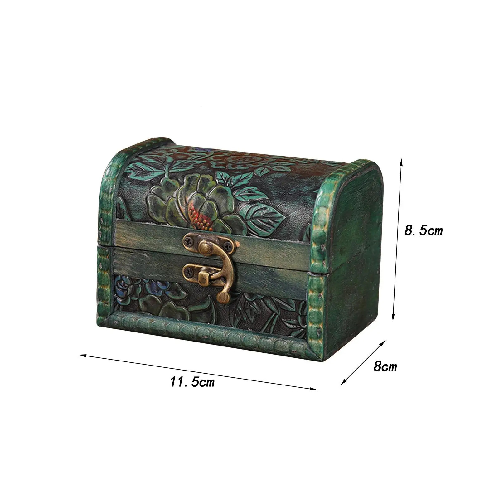 Treasure Chest Trinket Box Case Decorative Storage Wooden Jewelry Organizer for Birthday Charms Rings Girl Girlfriend 251013