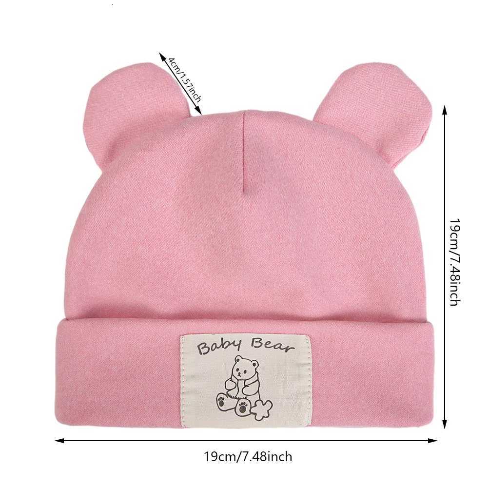 Cute Bear Ear Baby Turban Hats for Newboorn Boys Girls Faux Cashmere Label Caps Beanies Autumn Winter Infant Bonnets251028