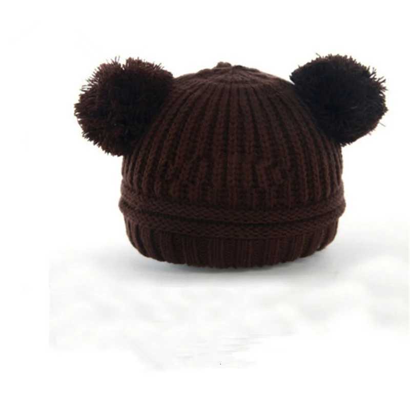 Baby boy and girl Knitting Hat Winter Warm Hairball Ears Lovely Children Cap Christmas Gifts251028