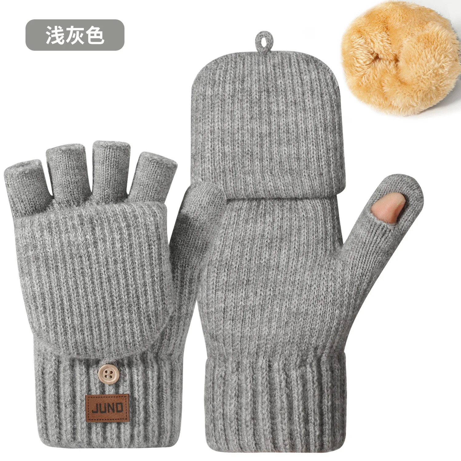 Thickened Knitted Half Finger Gloves Winter Thermal Fleece Lined for Typing Driving Outdoor Unisex Warm Touchscreen 251013