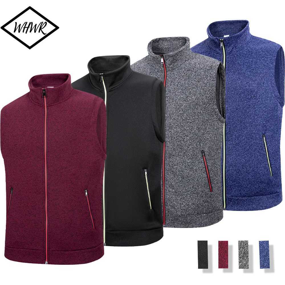 Mens Zipper Sleeveless Jacket Coats Outdoor Warm Turtleneck Sweatshirts Breathable Solid Color Streetwear Athletic Vest Tops W251029