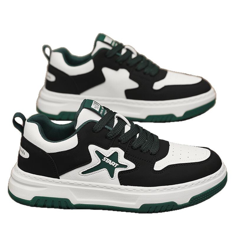 Free Shipping 2025 New Casual Shoes Men design Pu Leather Skateboard Shoes Sneakers with box