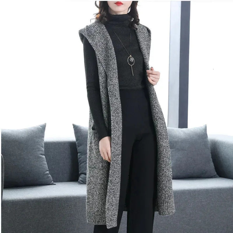 Autumn Winter Mid Mother Vest Jacket Women Fashion Long Sleeveless Waistcoat Coats Female Casual Outerwear Ladies Tops 251027
