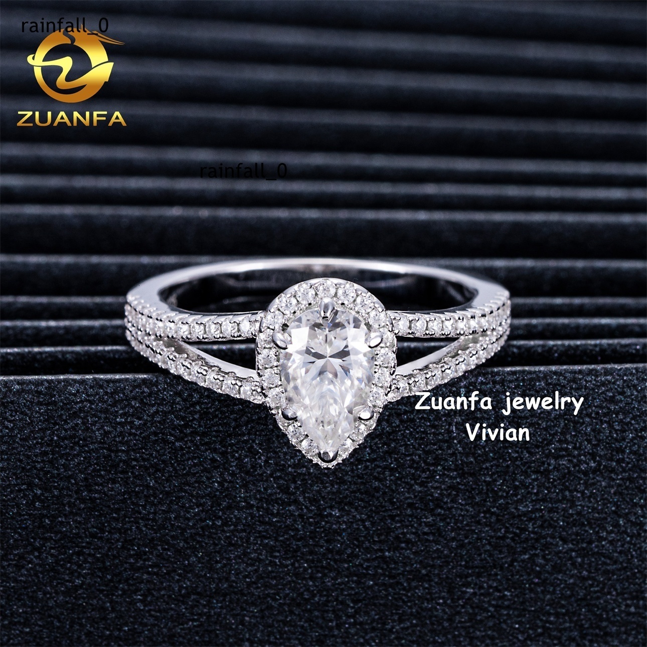 GRA Certificated VVS Moissanite Diamond Pass Diamond Tester Iced Out Fashion Sterling Silver 925 Women Wedding Rings