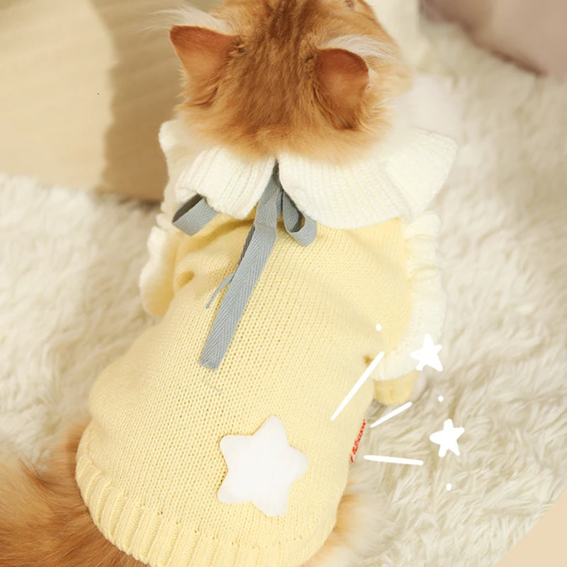 HOOPET Dogs Sweater for Small Dog Winter Warm Cats Princess Dress Knitted Clothing Puppy Kitten Chihuahua Yorkie Pet Supplies 251029