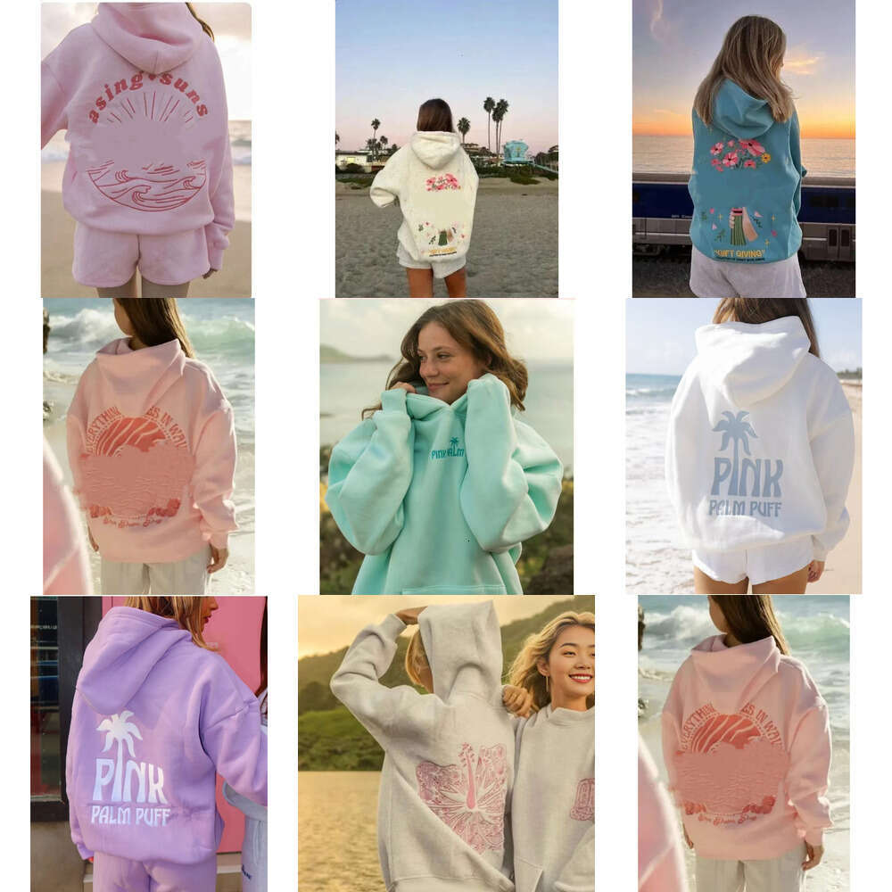 Designer hoodies Chasing Sunsets Hoodies Embroidery Sunshine Fashion Y2k Loose Hooded Sweatshirt hoodie Women street Autumn hoody hy07