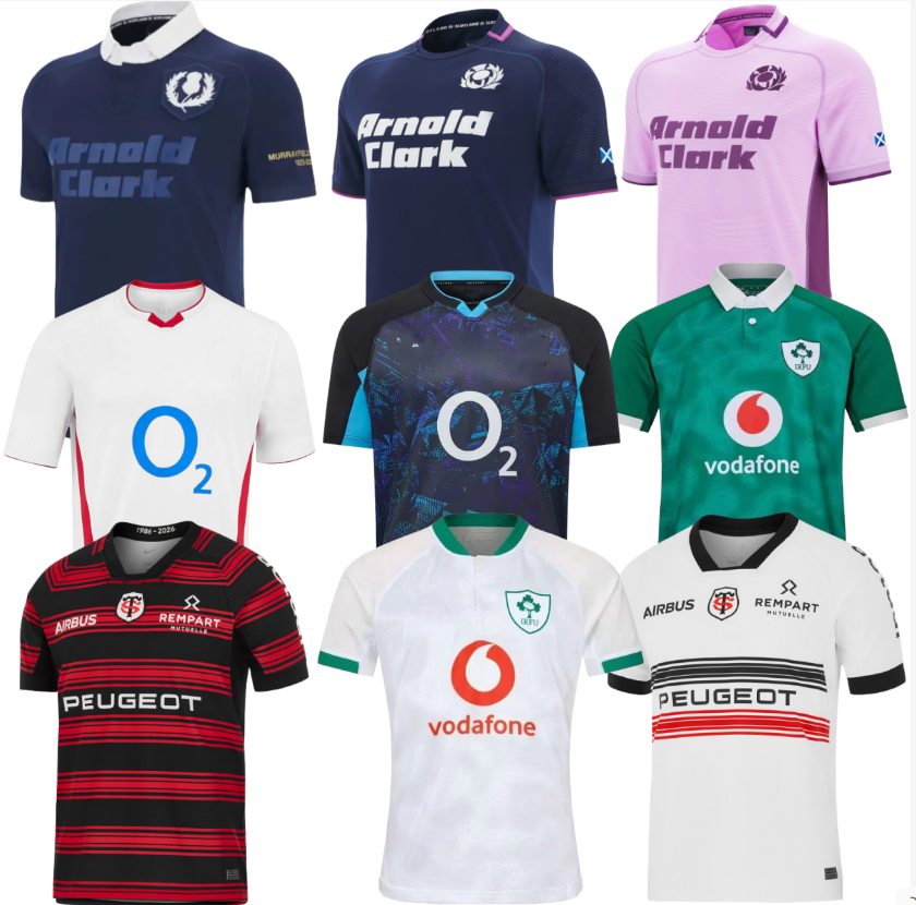 Lionses Rugby Jerseys 2025 26 27 Scotland Red Liones Ireland Fiji Toulouse Rugby Jersey training shirt