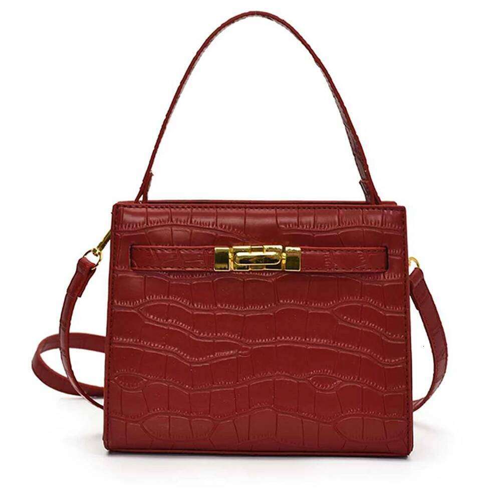 Advanced Stone Pattern Handbag for Women Designer Commuting Crossbody Bag Lady Small Square Single Shoulder Bags New