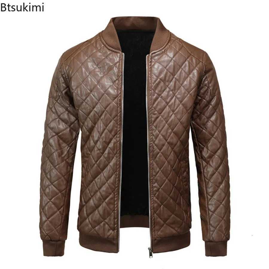 2025 New Mens Vintage Leather Jackets Autumn Winter Stand Collar Motorcycle Coats Men Casual PU Leather Outerwear Biker ClothesT251029